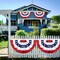 American Pleated Fan Flag, American Flag Bunting for Outdoor, US Patriotic Half Fan Banner for 4th of July Memorial Day Independence Day Outdoor Indoor Decorations